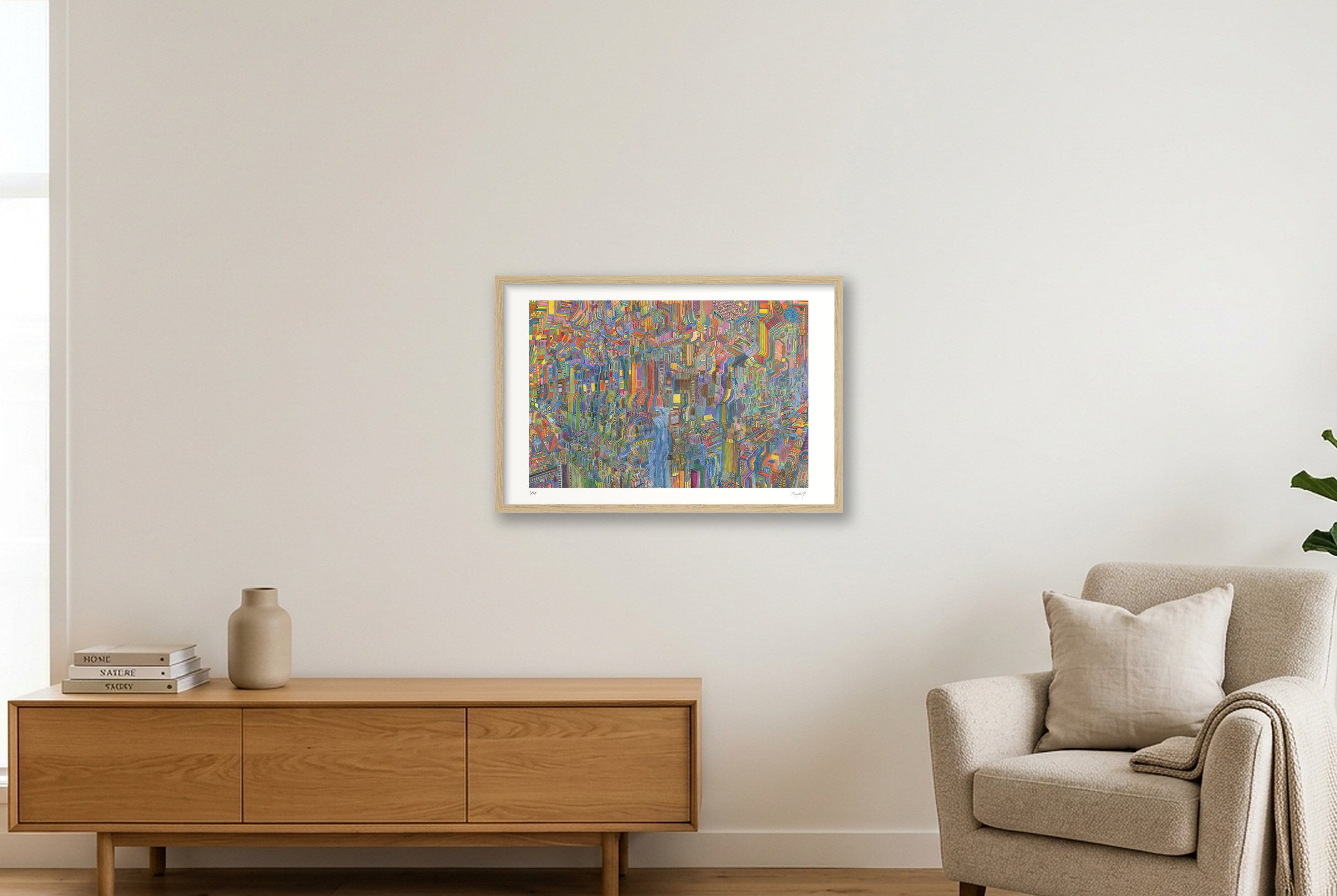 Futur amas 1 — 60×40cm, 24×16" Oak Frame