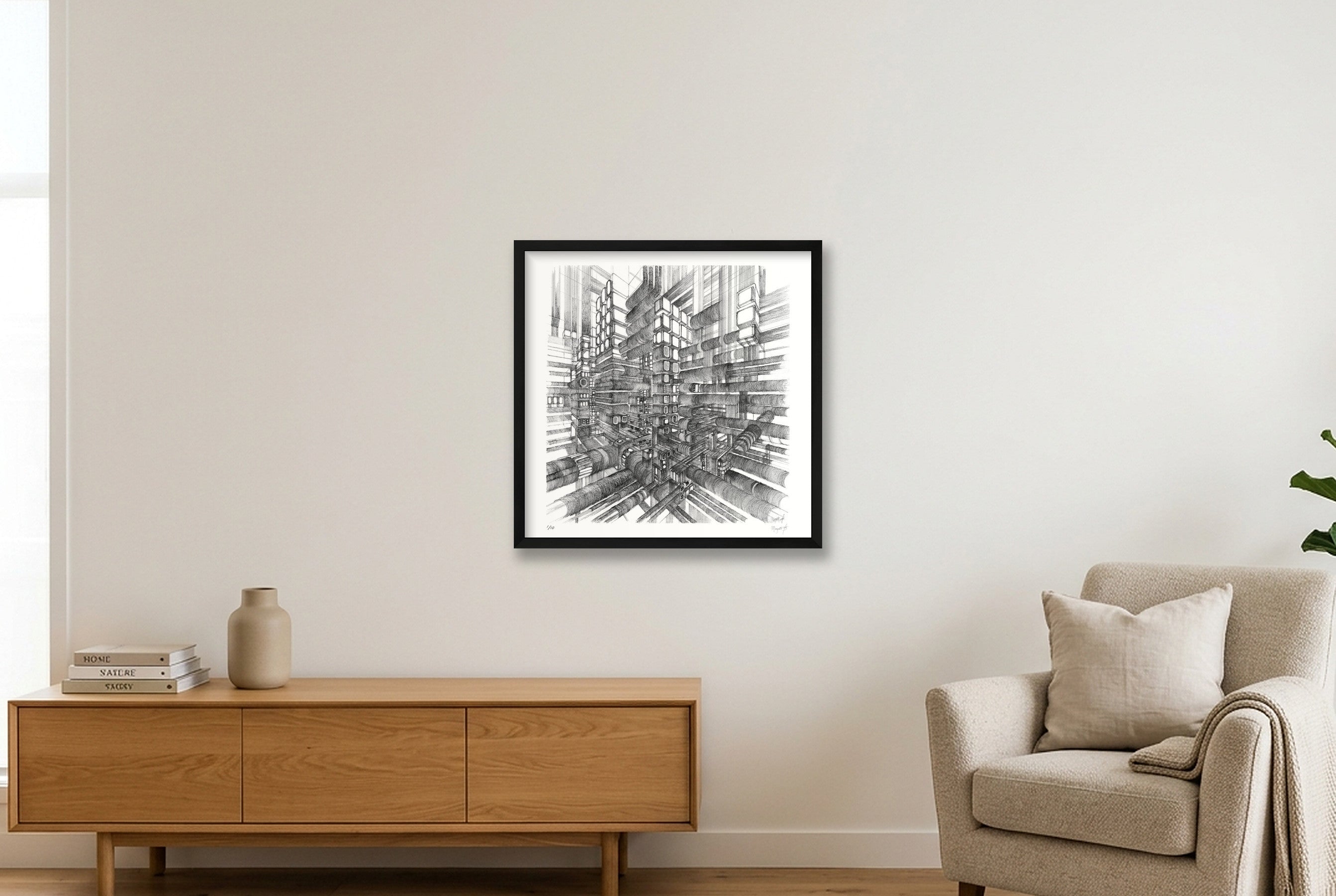 Frag amas 2 — 50×50cm, 20×20" Black Frame