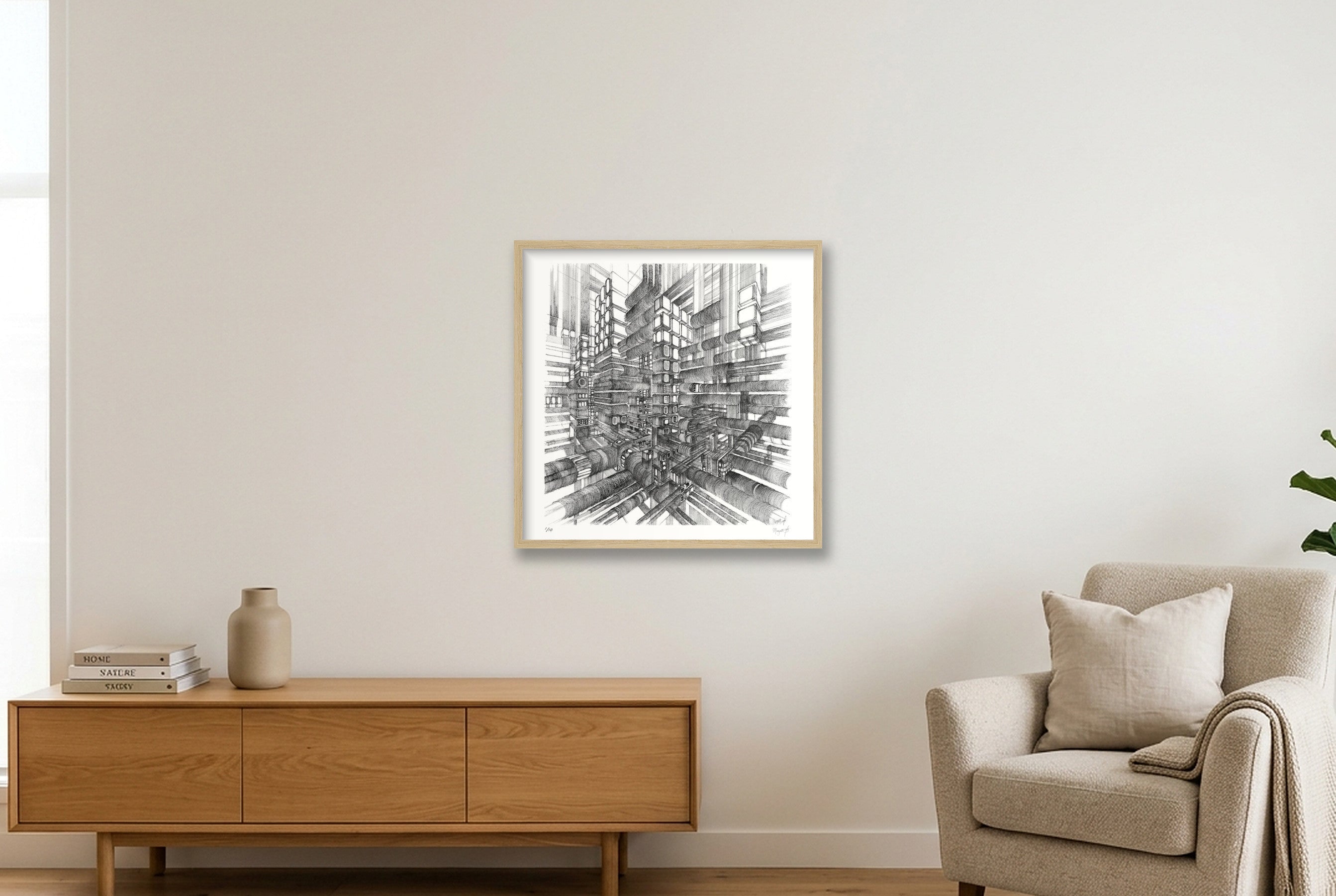 Frag amas 2 — 50×50cm, 20×20" Oak Frame