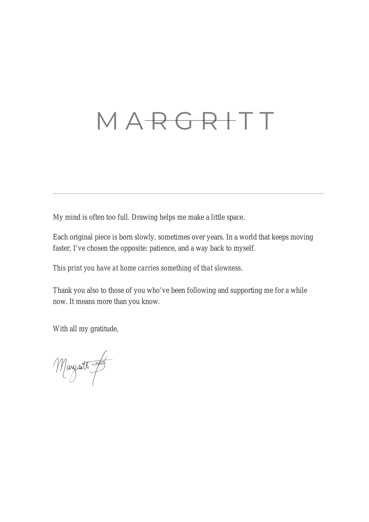 Frag amas 3 — A letter from the artist
