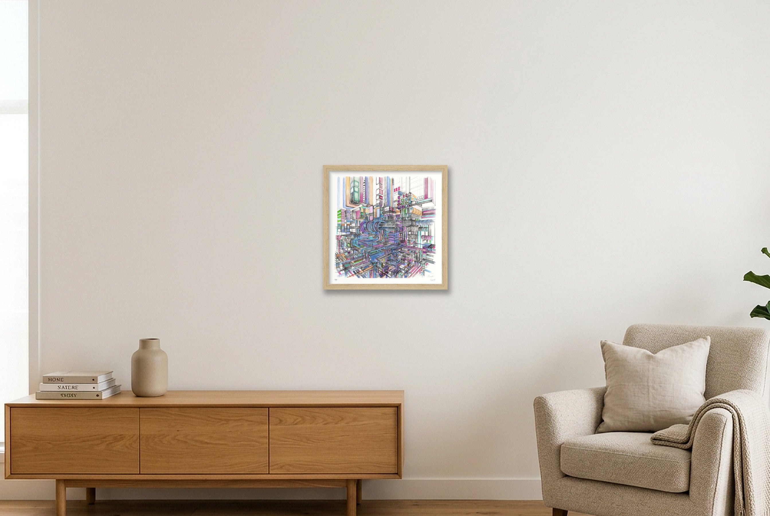 Frag amas 1 — 30×30cm, 12×12" Oak Frame