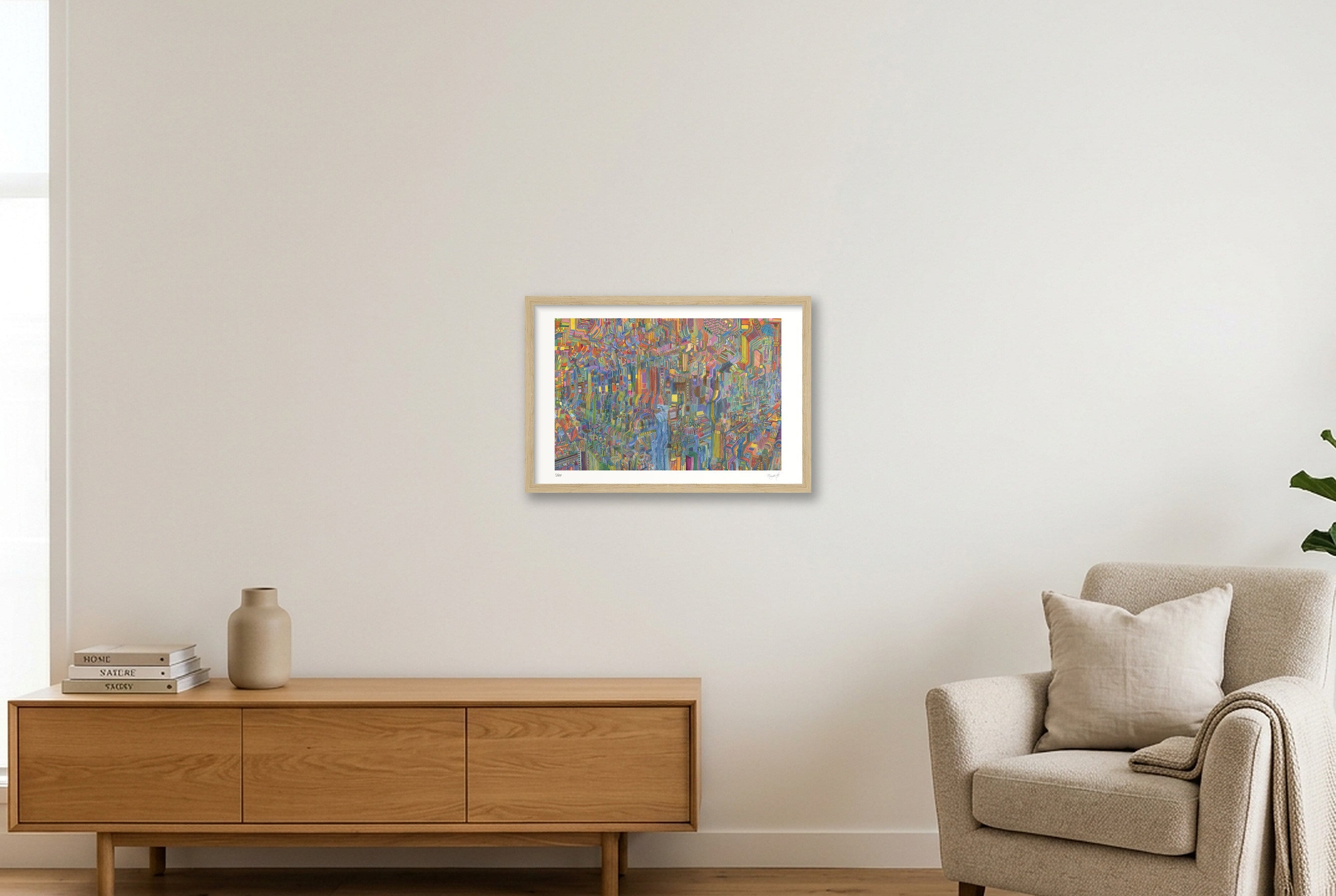 Futur amas — 45×30cm, 18×12" Oak Frame